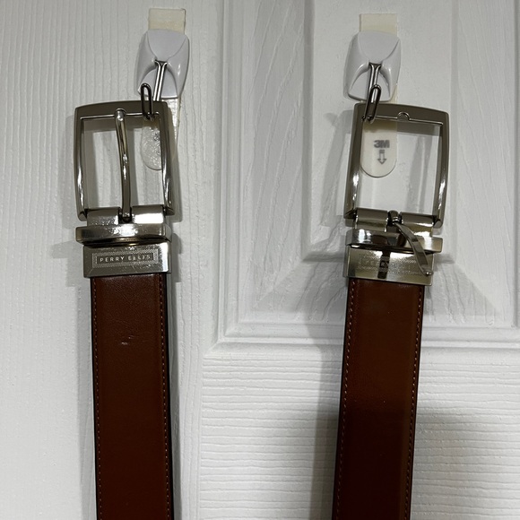 Lot of 2 Perry Ellis Size 34in. / 84cm Reversible Belts (Tan and Black) - Picture 2 of 5